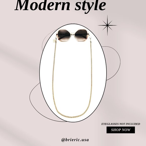 New Glasses/Eyeglasses Holder 18k Gold Plated Chain - Picture 4 of 5